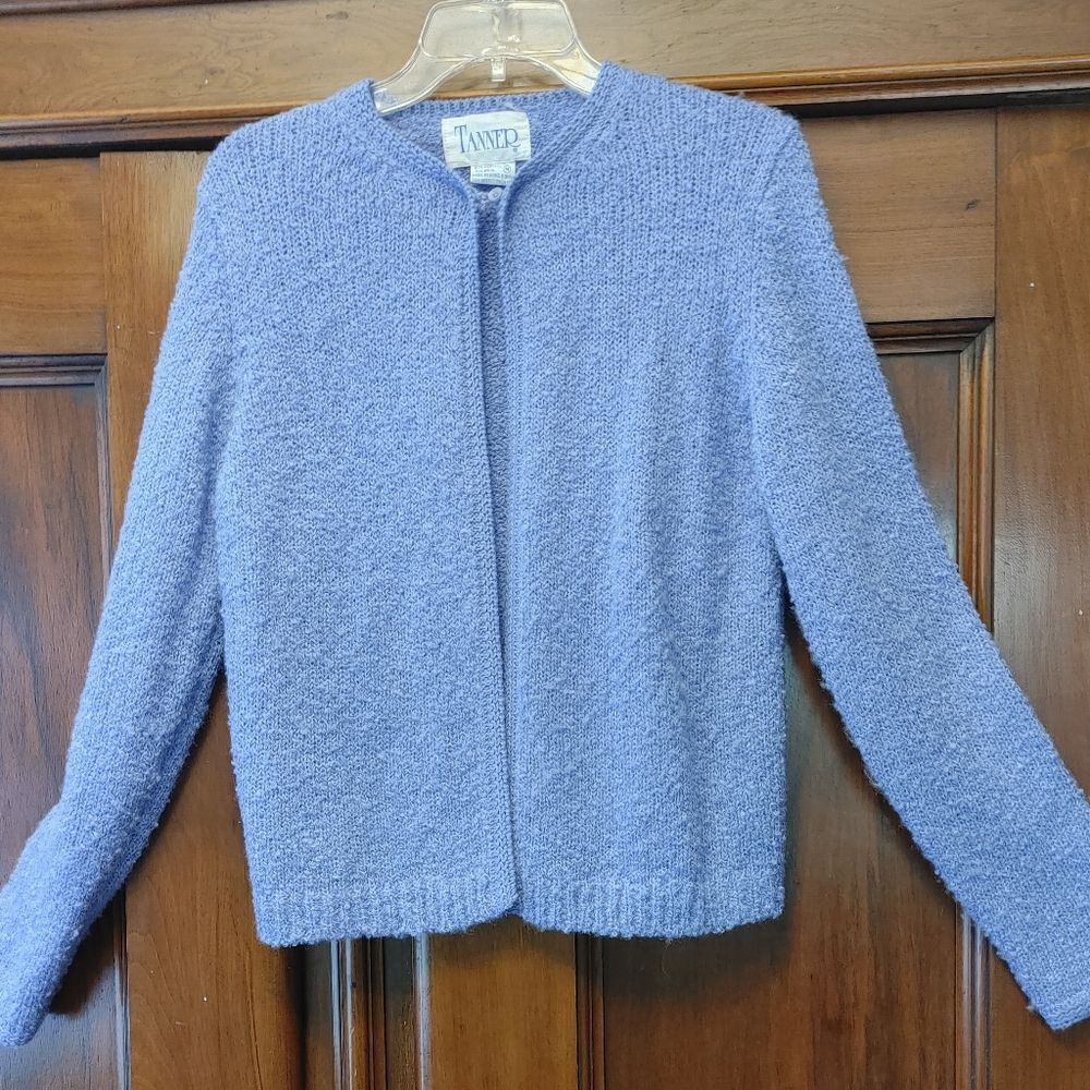 1960s Tanner Brand Light Periwinkle Blue Knobby Knit Sweater EC!